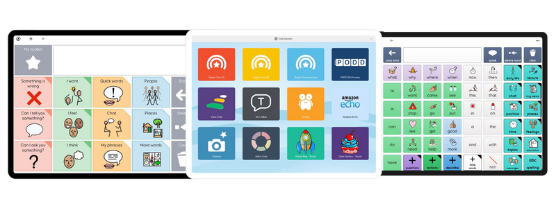 Voco Chat and Super Core grid sets on an iPad