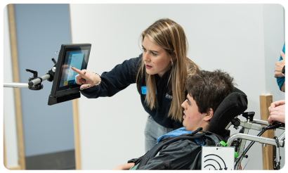 Jess setting up Look Lab on a Grid Pad
