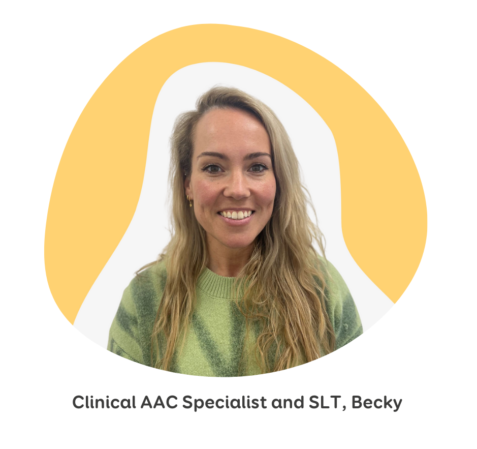 Becky, a Clinical AAC Specialist and SLT, smiling.