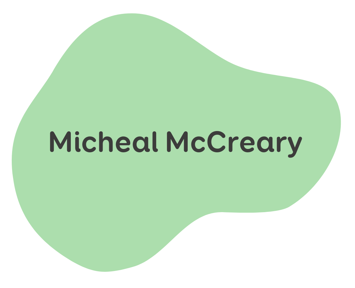 pale green colored blob graphic with words 