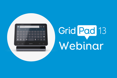 A graphic that shows a small Grid Pad 13 and text that reads 'Grid Pad 13 webinar'.