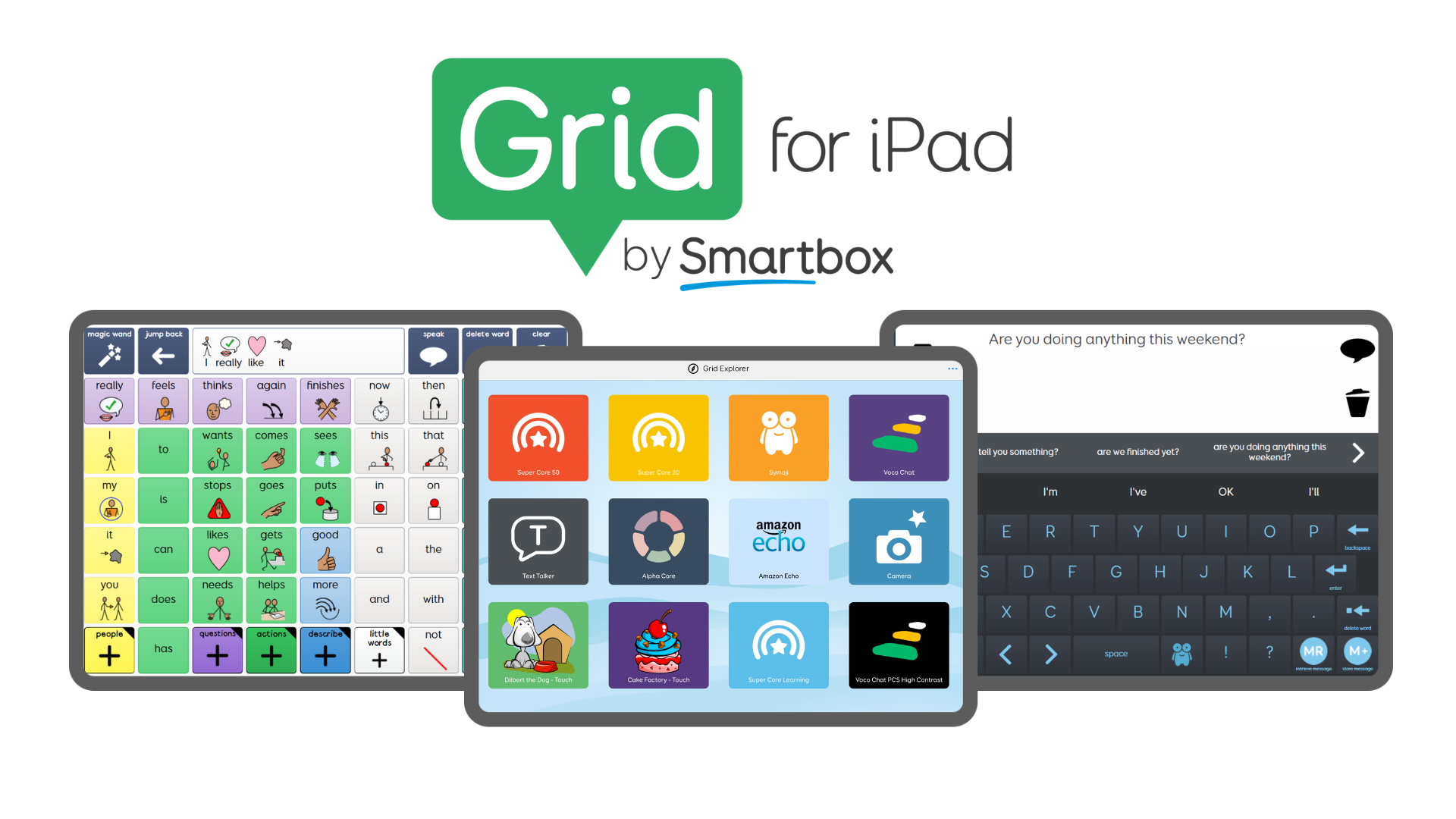 Grid for iPad logo, and three different grid sets shown under logo